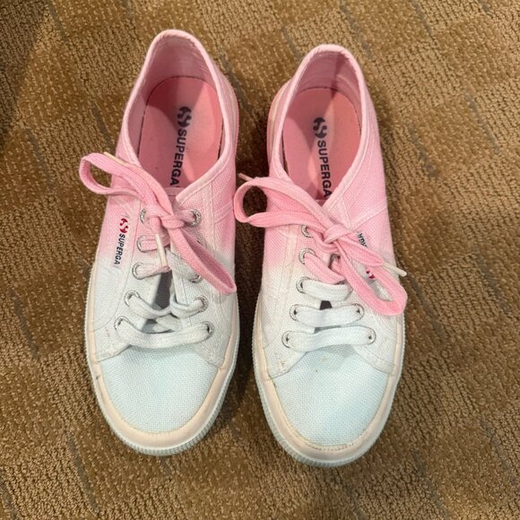 Superga 80s Retro Ombré Dip Dye Pink & Blue Sneakers - Picture 1 of 4